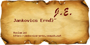 Jankovics Ernő névjegykártya