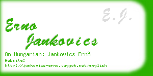 erno jankovics business card