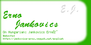 erno jankovics business card